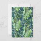 Wild Tropical Palm | Navy Song Request RSVP Card (Achterkant)