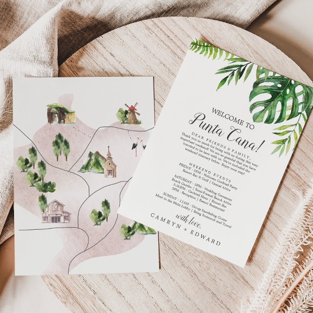 Wild Tropical Palm Welcome Letter Itinerary & Map (Creator heeft geüpload)