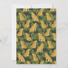 Wild Tropical Safari Leopard Oerwoud Palms Feestdagenkaart