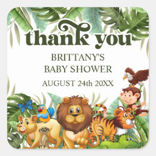 Wild Tropisch Oerwoud Safari Dier Hartelijk dank Vierkante Sticker