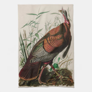 Wild Turkey Birds of America Audubon Print Theedoek
