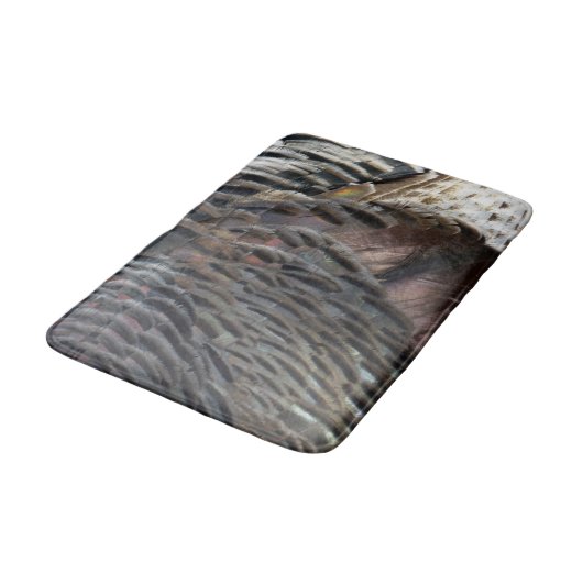 Wild Turkey Feathers I Abstract Natuur Design Badmat (Gekanteld)