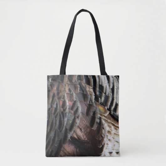 Wild Turkey Feathers I Abstract Natuur Design Draagtas (Voorkant)