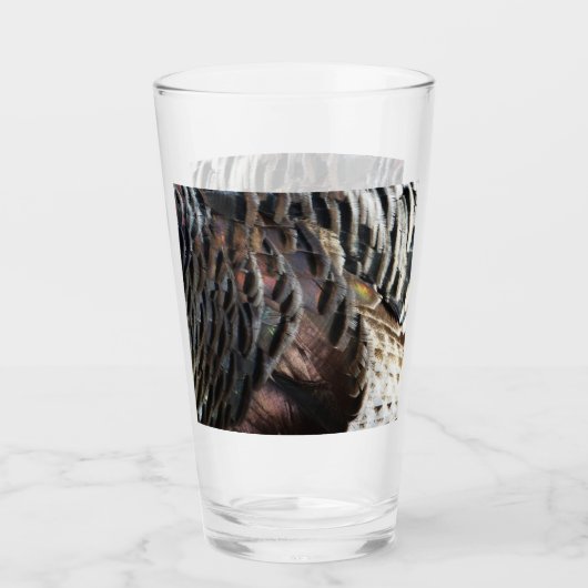 Wild Turkey Feathers I Abstract Natuur Design Glas (Voorkant)