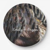 Wild Turkey Feathers I Abstract Natuur Design Papieren Bordje (Voorkant)