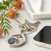 Wild Turkey Feathers I Abstract Natuur Design Sleutelhanger (Zijkant)