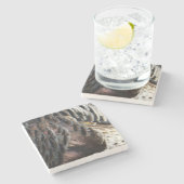 Wild Turkey Feathers I Abstract Natuur Design Stenen Onderzetter (Zijkant)