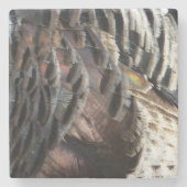 Wild Turkey Feathers I Abstract Natuur Design Stenen Onderzetter (Voorkant)