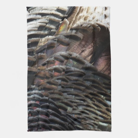 Wild Turkey Feathers I Abstract Natuur Design Theedoek (Verticaal)