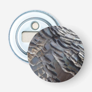 Wild Turkey Feathers II Abstract Natuur Design Button Flesopener