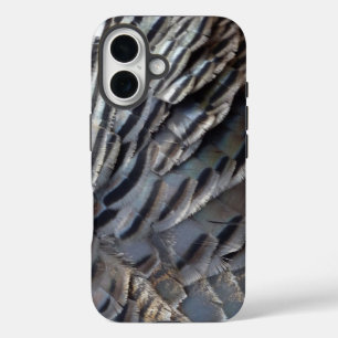Wild Turkey Feathers II Abstract Natuur Design iPhone 16 Hoesje