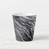 Wild Turkey Feathers II Abstract Natuur Design Latte Mok (Voorkant)