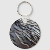 Wild Turkey Feathers II Abstract Natuur Design Sleutelhanger (Achterkant)