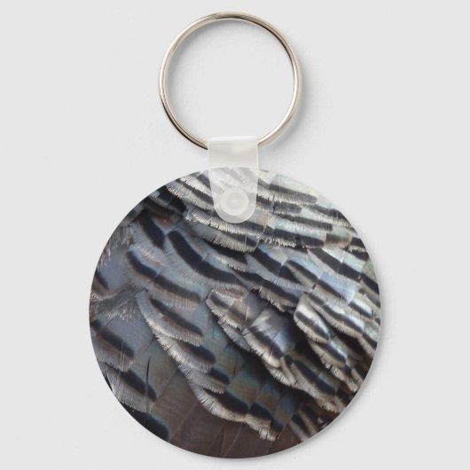 Wild Turkey Feathers II Abstract Natuur Design Sleutelhanger (Achterkant)