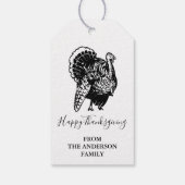 Wild Turkey Happy Thanksgiving Kraft Cadeaulabel (Achterkant)
