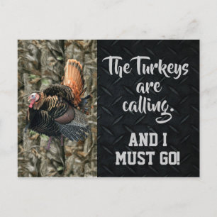 Wild Turkey Hunting Quotes Camo Post Card Briefkaart