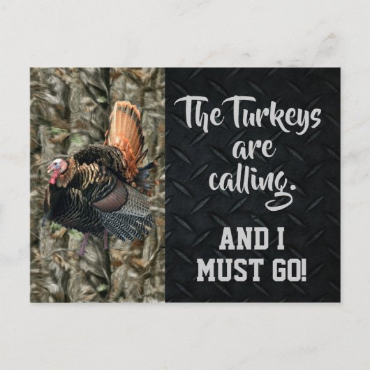 Wild Turkey Hunting Quotes Camo Post Card Briefkaart (Voorkant)