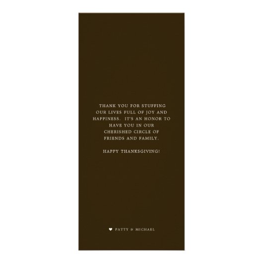 Wild Turkey | Menu Thanksgiving (Achterkant)