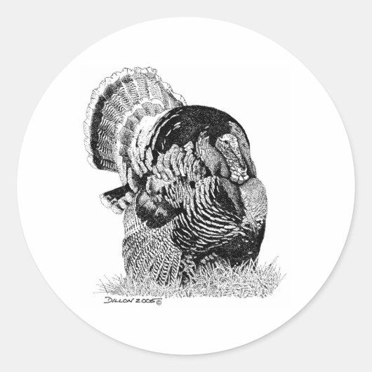 Wild Turkey Ronde Sticker (Voorkant)