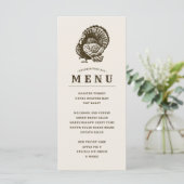 Wild Turkey | Thanksgiving Gepersonaliseerd menu (Staand voorkant)