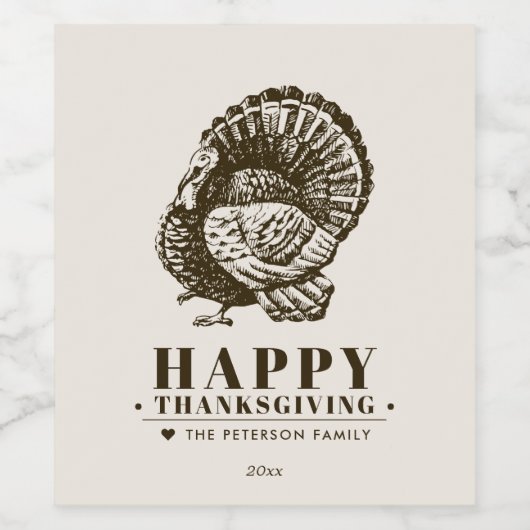 Wild Turkey | THANKSGIVING Wijn Etiket (Enkel label)