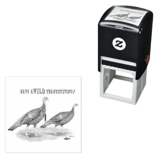 Wild Turkey Thanksgiving Zelfinktende Stempel (In situ)