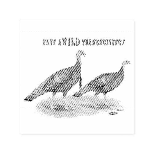 Wild Turkey Thanksgiving Zelfinktende Stempel (Design)