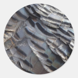 Wild Turkey-veren II Abstracte Natuur Ontwerp Ronde Sticker