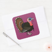 Wild Turkey Vierkante Sticker (Envelop)