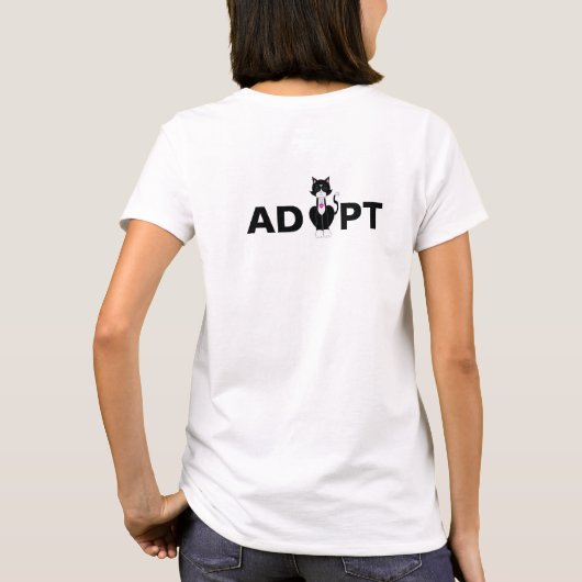Wild Tuxedo kat adopteren T-shirt (Achterkant)