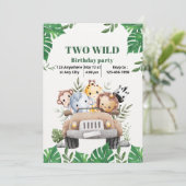 Wild TWO Boy 2e Verjaardag uitnodiging (Staand voorkant)