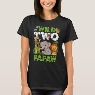 Wild Two Papaw Zoo Birthday Safari Oerwouden T-shirt