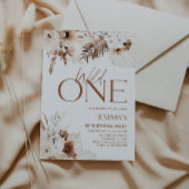 Wild Un 1er anniversaire Invitation Boho Pampas
