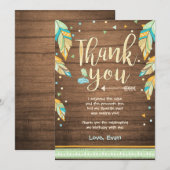 Wild Un anniversaire Carte de remerciements bleu v (Devant / Derrière)