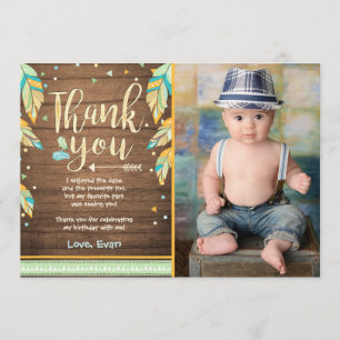 Wild Un anniversaire Carte de remerciements bleu v