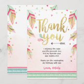 Wild Un anniversaire Carte de remerciements or ros (Devant / Derrière)