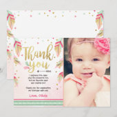 Wild Un anniversaire Carte de remerciements or ros (Devant / Derrière)