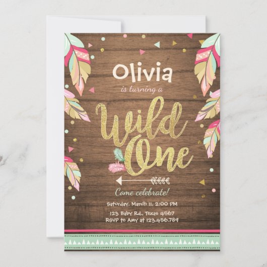 Wild Une invitation anniversaire Premier anniversa (Devant)