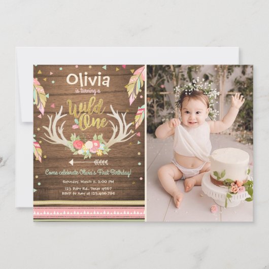 Wild Une invitation anniversaire Premier anniversa (Devant)