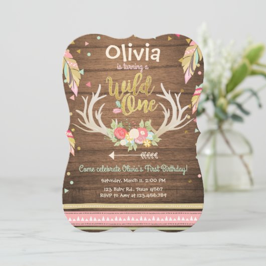Wild Une invitation anniversaire Premier anniversa (Debout devant)