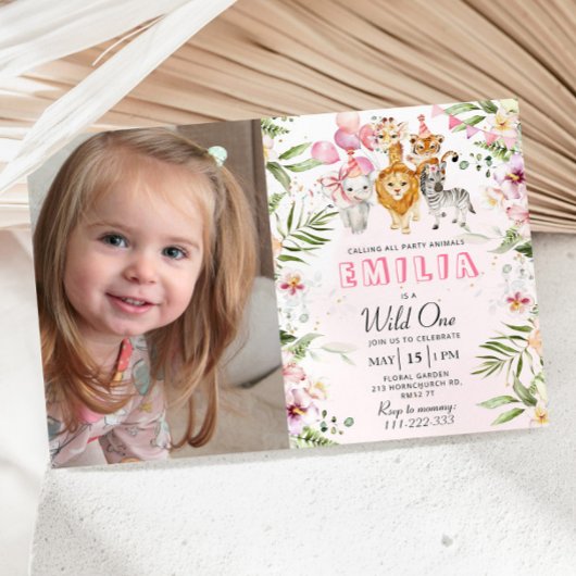 Wild une invitation d'anniversaire safari avec pho