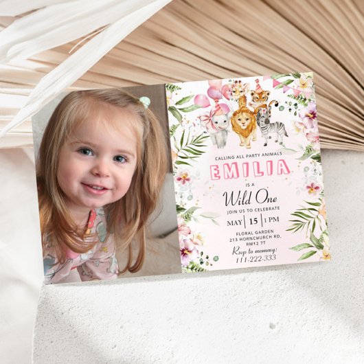 Wild une invitation d'anniversaire safari avec pho