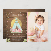 Wild Une invitation d'anniversaire Teepee Boho Gir (Devant / Derrière)