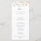 Wild veelkleurig bloemetjesdiner menu (Voorkant)