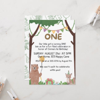 Wild Verjaardag wacht: 1 jaar verjaardag uitnodigi Kaart