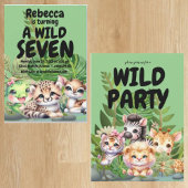 Wild verjaardagsfeest 2-zijdige uitnodigingen