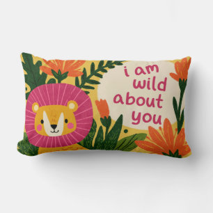 Wild Verliefd Op Jou Lieve Leeuw Illustratie Valen Kussen