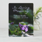 Wild Violets Célébration de la vie carte funéraire (Debout devant)