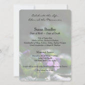 Wild Violets Célébration de la vie carte funéraire (Dos)