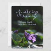 Wild Violets Célébration de la vie carte funéraire (Devant)